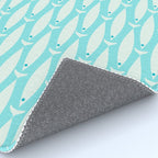 Coastal Fish Pattern in Light Aqua Rug Gallery Image 4