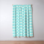Coastal Fish Pattern in Light Aqua Window Curtain Gallery Image 3