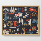 Happy nordic Wolpertinger dark Serving Tray Gallery Image 1