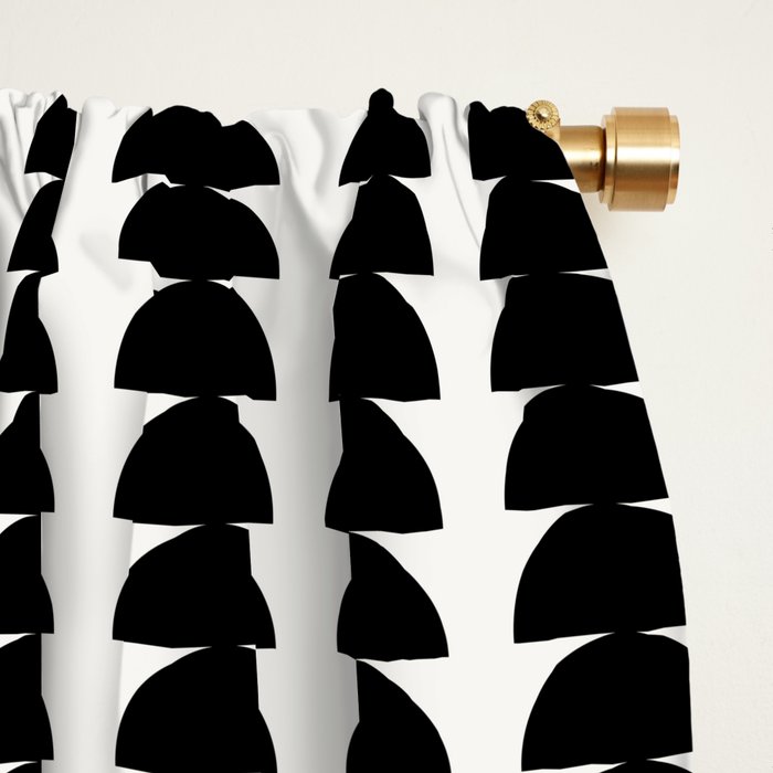 Maude Pattern - Black and White Window Curtain Gallery Image 2