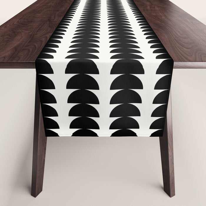 Maude Pattern - Black and White Table Runner Gallery Image 1
