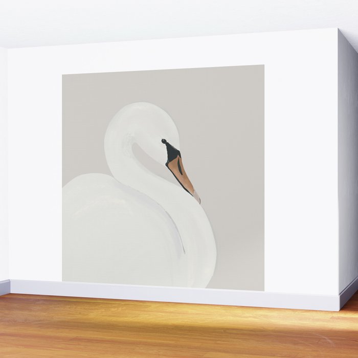 White Swan Wall Mural Gallery Image 2