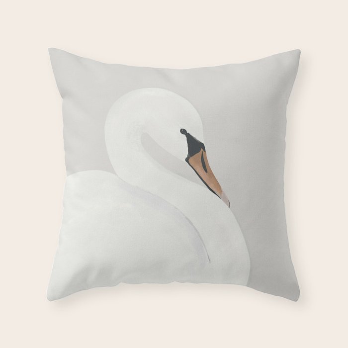 White Swan Throw Pillow Gallery Image 6