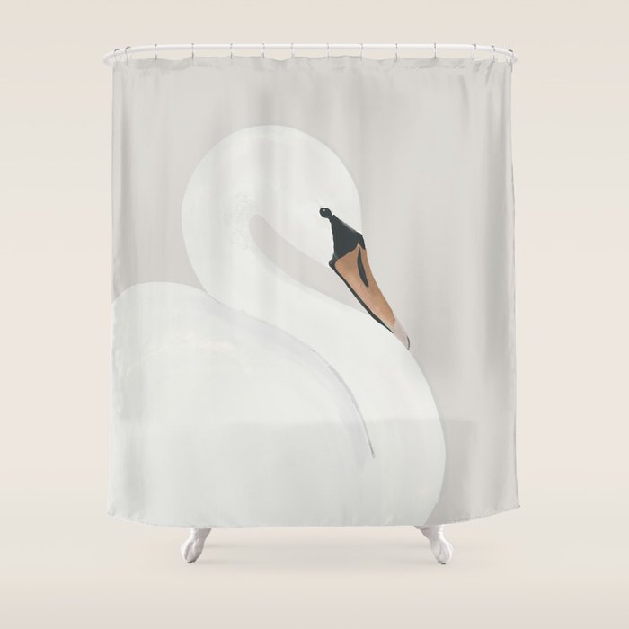 White Swan Shower Curtain Gallery Image 1