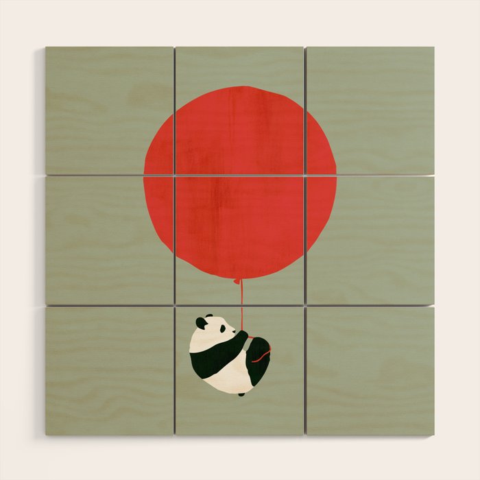 Traveling panda Wood Wall Art Gallery Image 1