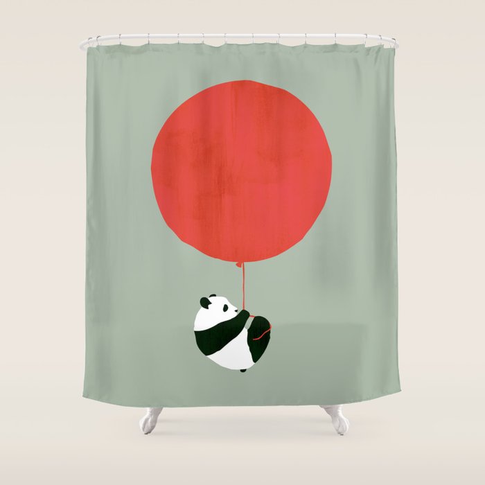 Traveling panda Shower Curtain Gallery Image 1