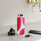 Retro Groove Vivid Mid Century Modern Abstract Pattern with Hot Pink Water Bottle Gallery Image 4