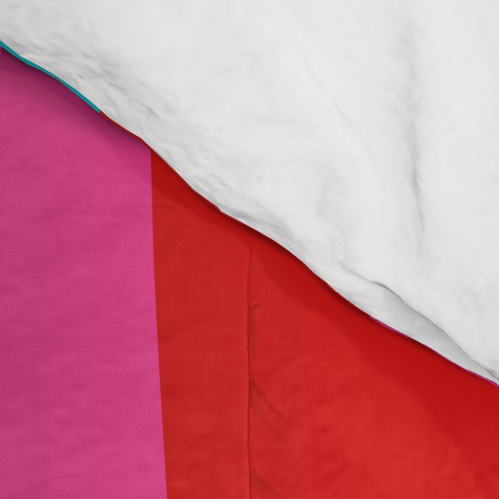 Retro Groove Vivid Mid Century Modern Abstract Pattern with Hot Pink Comforter Gallery Image 4