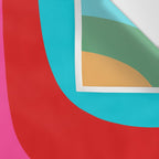Retro Groove Vivid Mid Century Modern Abstract Pattern with Hot Pink Wall Tapestry Gallery Image 3