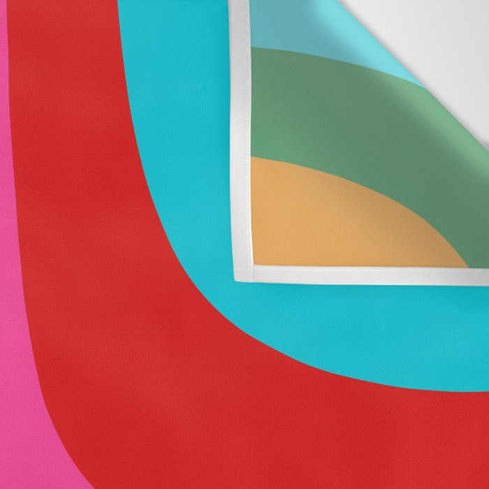 Retro Groove Vivid Mid Century Modern Abstract Pattern with Hot Pink Wall Tapestry Gallery Image 3