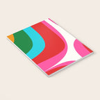 Retro Groove Vivid Mid Century Modern Abstract Pattern with Hot Pink Notebook Gallery Image 3