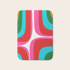 Retro Groove Vivid Mid Century Modern Abstract Pattern with Hot Pink Bath Mat Gallery Image 1