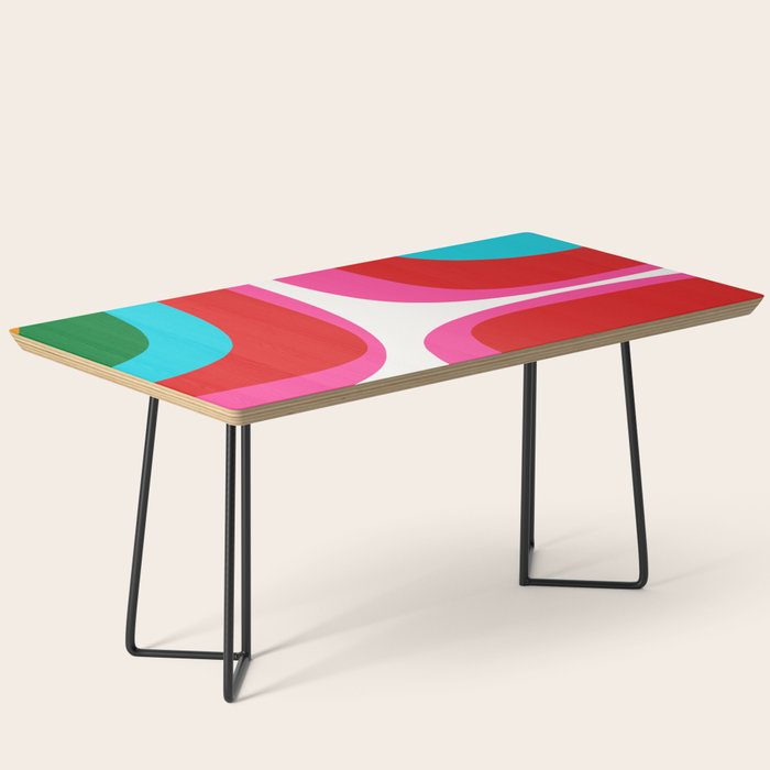 Retro Groove Vivid Mid Century Modern Abstract Pattern with Hot Pink Coffee Table Gallery Image 1