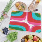 Retro Groove Vivid Mid Century Modern Abstract Pattern with Hot Pink Cutting Board Gallery Image 2