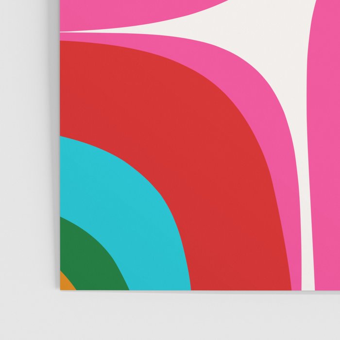 Retro Groove Vivid Mid Century Modern Abstract Pattern with Hot Pink Poster Gallery Image 3