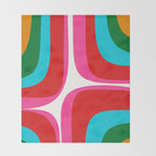 Retro Groove Vivid Mid Century Modern Abstract Pattern with Hot Pink Throw Blanket Gallery Image 2