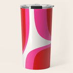 Retro Groove Vivid Mid Century Modern Abstract Pattern with Hot Pink Travel Mug Gallery Image 1