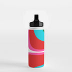 Retro Groove Vivid Mid Century Modern Abstract Pattern with Hot Pink Water Bottle Gallery Image 2
