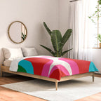 Retro Groove Vivid Mid Century Modern Abstract Pattern with Hot Pink Comforter Gallery Image 2