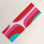 Retro Groove Vivid Mid Century Modern Abstract Pattern with Hot Pink Yoga Mat Gallery Image 1