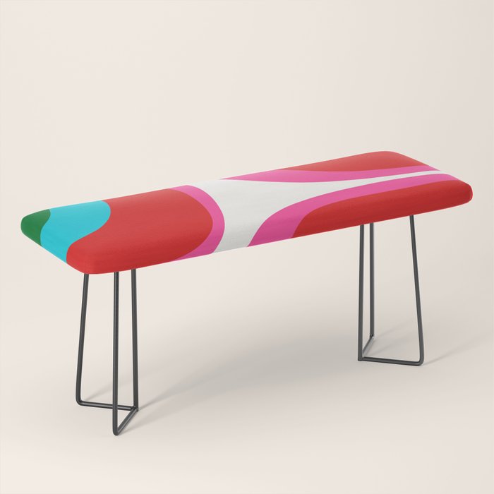 Retro Groove Vivid Mid Century Modern Abstract Pattern with Hot Pink Bench Gallery Image 1