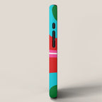 Retro Groove Vivid Mid Century Modern Abstract Pattern with Hot Pink iPhone Case Gallery Image 2