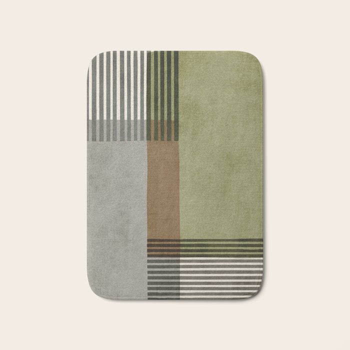 Black Green Brown Gray Bold Modern Artwork Bath Mat Gallery Image 1