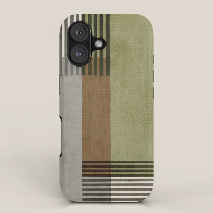 Black Green Brown Gray Bold Modern Artwork iPhone Case Gallery Image 1