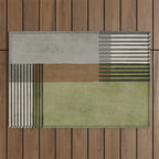 Black Green Brown Gray Bold Modern Artwork Outdoor Rug Gallery Image 1