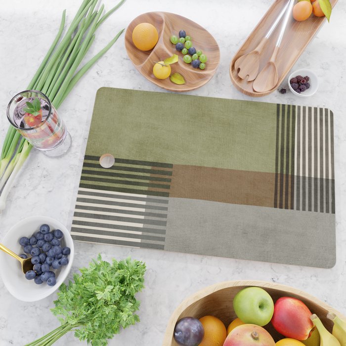 Black Green Brown Gray Bold Modern Artwork Cutting Board Gallery Image 2