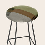Black Green Brown Gray Bold Modern Artwork Stool Gallery Image 2