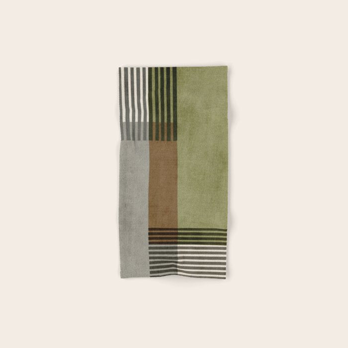 Black Green Brown Gray Bold Modern Artwork Bath Towel Gallery Image 1