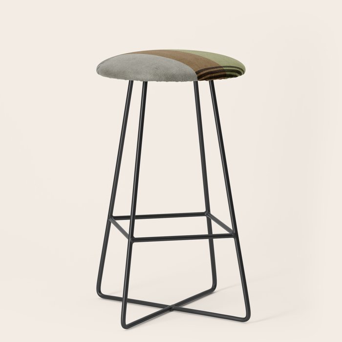 Black Green Brown Gray Bold Modern Artwork Stool Gallery Image 1