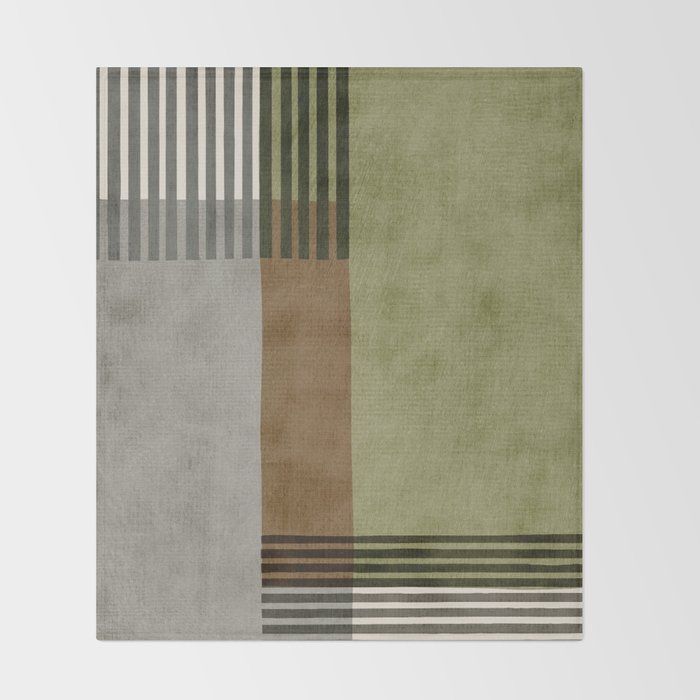 Black Green Brown Gray Bold Modern Artwork Throw Blanket Gallery Image 2