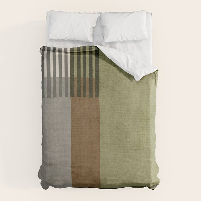 Black Green Brown Gray Bold Modern Artwork Duvet Cover Gallery Image 6