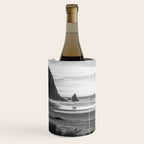 Cannon Beach Sunset - Black and White Nature Photography Wine Chiller Gallery Image 3