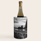 Cannon Beach Sunset - Black and White Nature Photography Wine Chiller Gallery Image 2