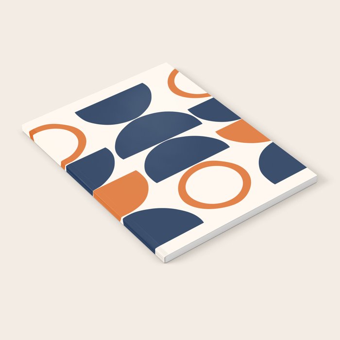 Abstract Shapes 19 in Orange and Navy Blue Notebook Gallery Image 2