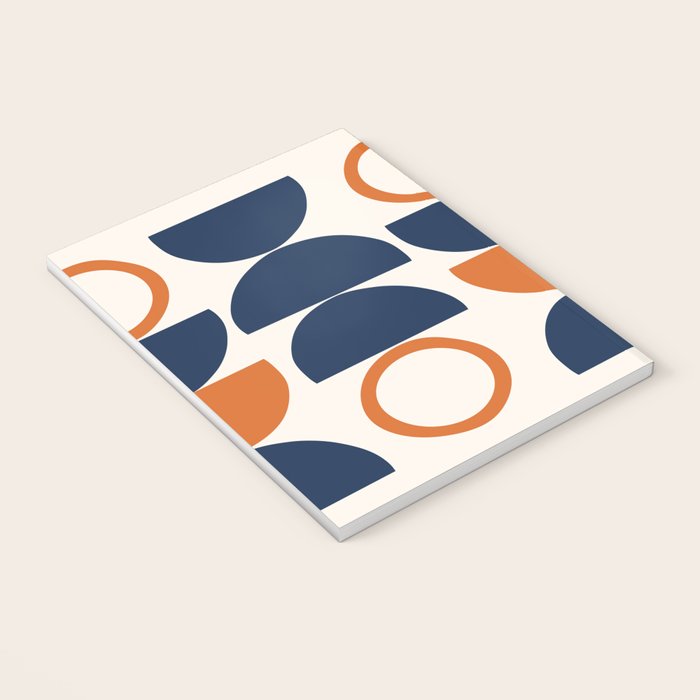 Abstract Shapes 19 in Orange and Navy Blue Notebook Gallery Image 3
