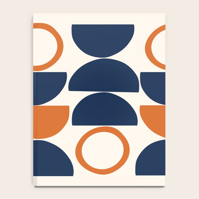 Abstract Shapes 19 in Orange and Navy Blue Notebook Gallery Image 4