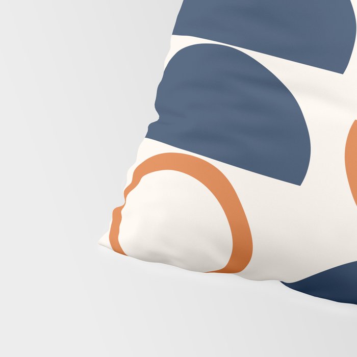 Abstract Shapes 19 in Orange and Navy Blue Pillow Sham Gallery Image 4