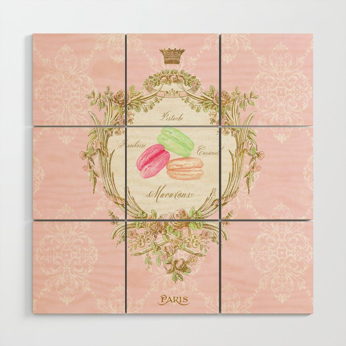 French Patisserie Macarons Wood Wall Art Gallery Image 1