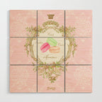French Patisserie Macarons Wood Wall Art Gallery Image 1