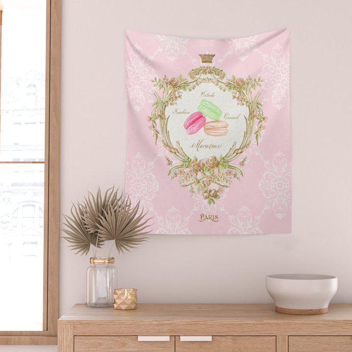 French Patisserie Macarons Wall Tapestry Gallery Image 2
