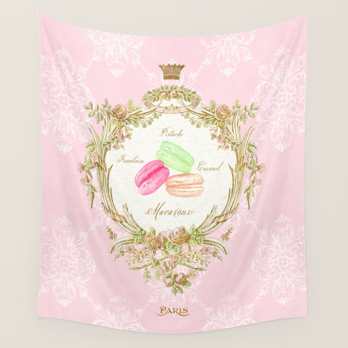 French Patisserie Macarons Wall Tapestry Gallery Image 1