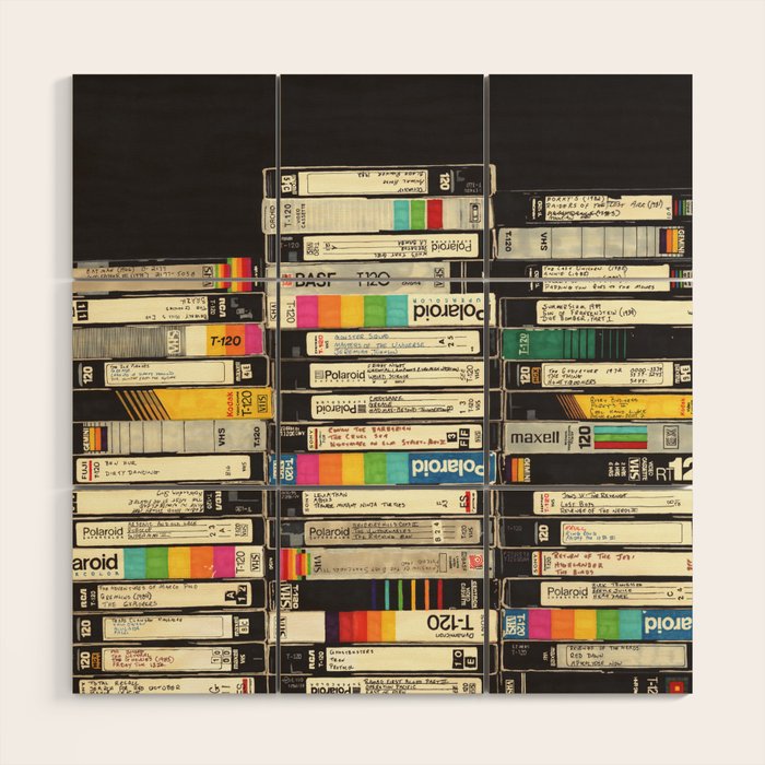 VHS Stack Wood Wall Art Gallery Image 1