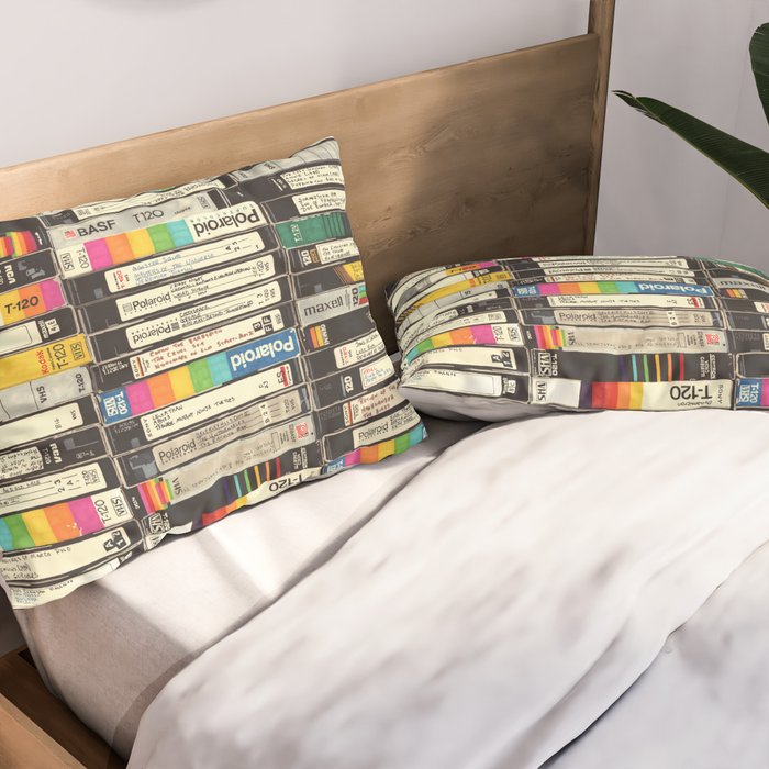 VHS Stack Pillow Sham Gallery Image 2