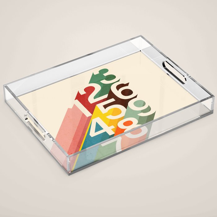 Retro Numbers Acrylic Tray Gallery Image 1