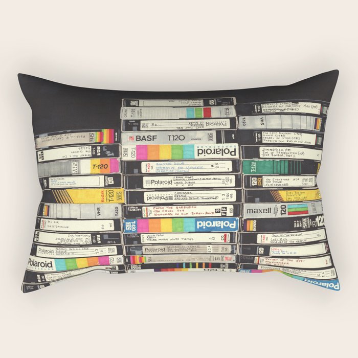 VHS Stack Rectangular Pillow Gallery Image 1