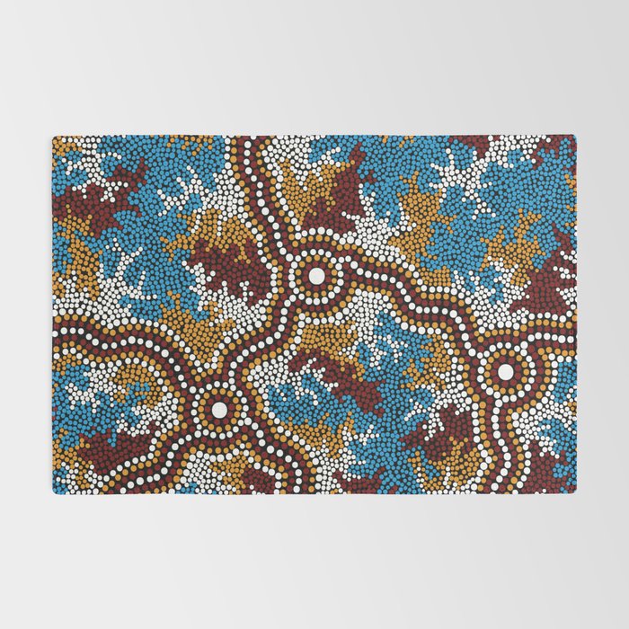 Authentic Aboriginal Art - Wetland Dreaming Rug Gallery Image 2